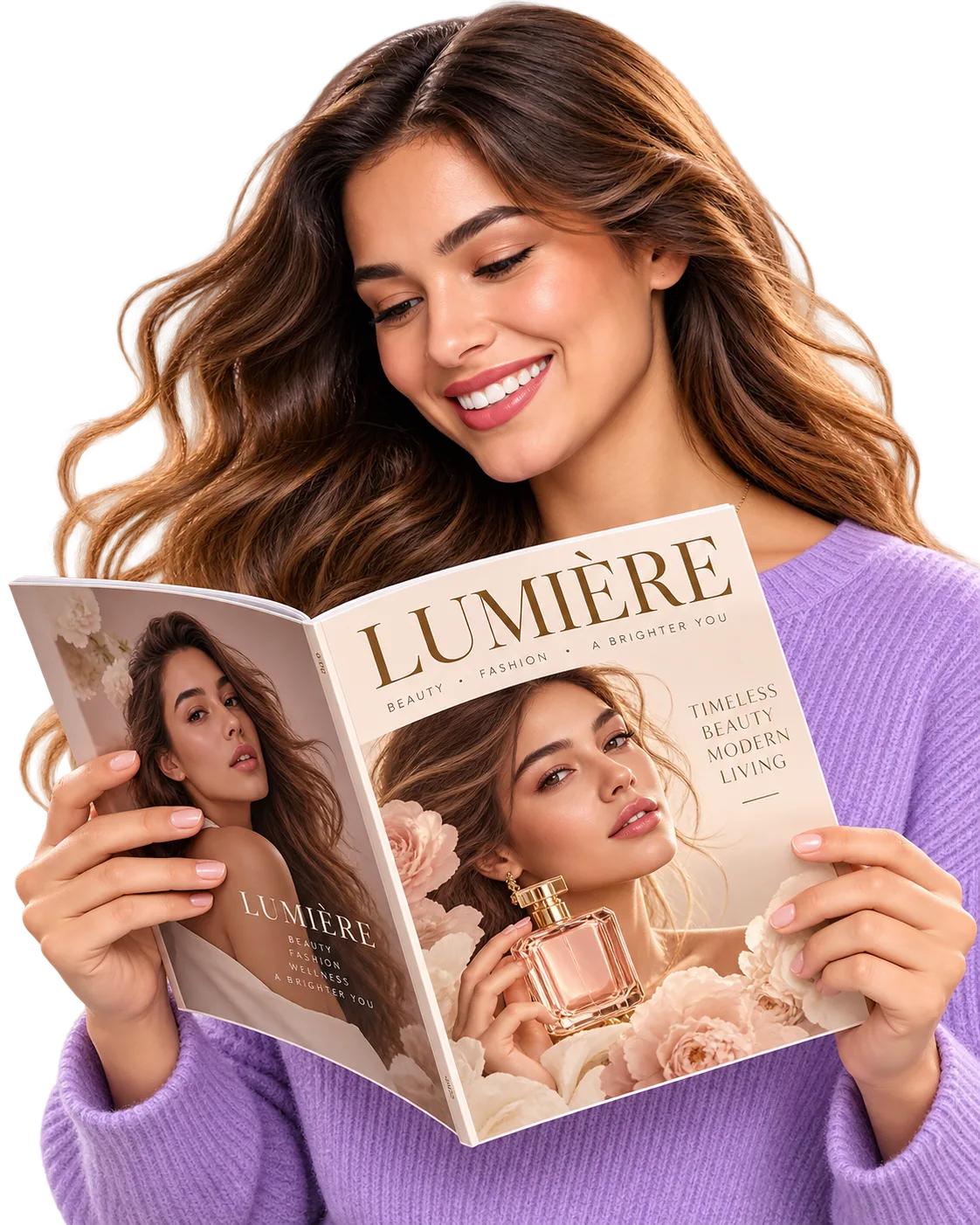 Mujer con catálogo